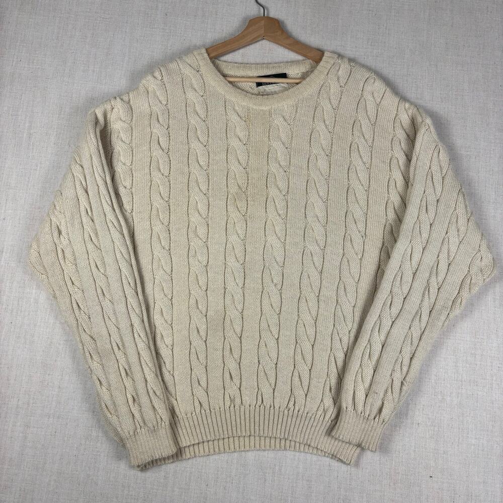 Vintage Jack Henry 100% Alpaca Cable Knit XL Preppy Sweater